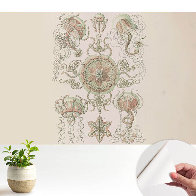 Öntapadós tapéta finom, szimmetrikus medúza mintával