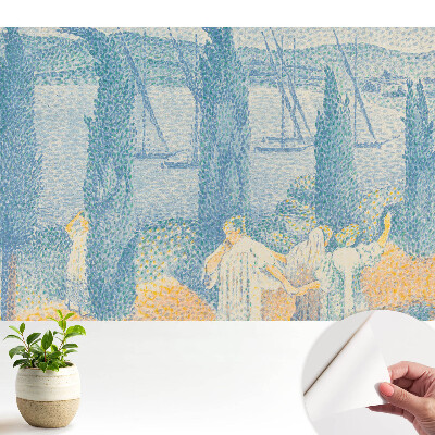 Öntapadó tapéta Tájkép fákkal a tóparton