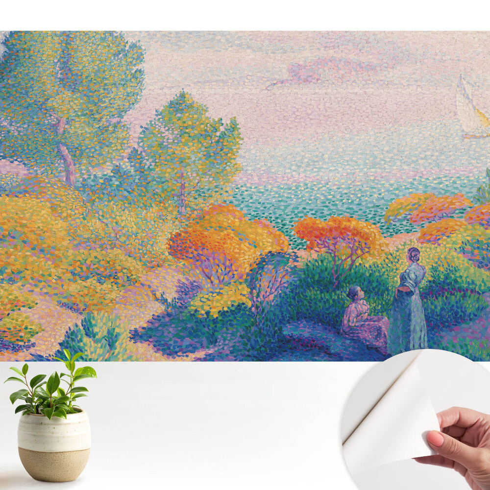 Öntapadós tapéta falra Impresszionista tengerparti jelenet halvány színekben