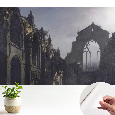 Öntapadós tapéta építészetileg szimmetrikus gótikus rommotívummal