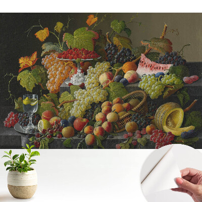 Tapéta „Csendélet” gyümölcsmotívummal, elegáns és harmonikus megjelenéssel