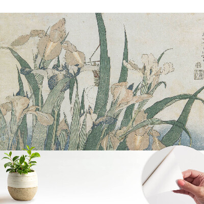 Öntapadó tapéta az írisz klasszikus mintázatával, amely harmóniát és eleganciát sugároz