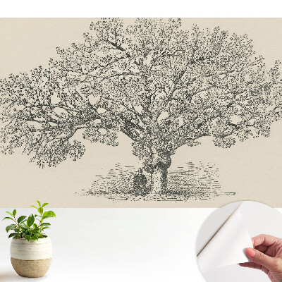 Öntapadós tapéta stilizált fa mintával, klasszikus hangulatban