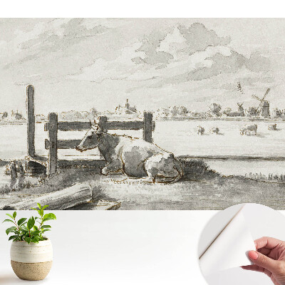 Öntapadós tapéta idilli tájkép klasszikus stílusban