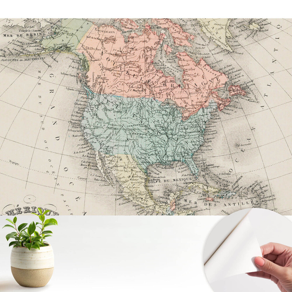 Öntapadós tapéta falra Észak-Amerika klasszikus térképe