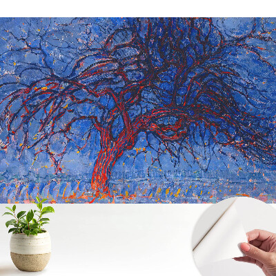 Dekor tapéta a kék kifejező absztrakciójával