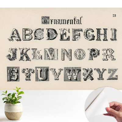 Öntapadós tapéta dekoratív retro betűmintával, klasszikus stílusban