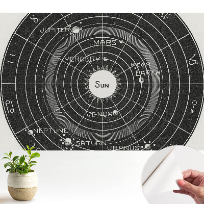 Dekor tapéta retró naprendszer-diagrammal