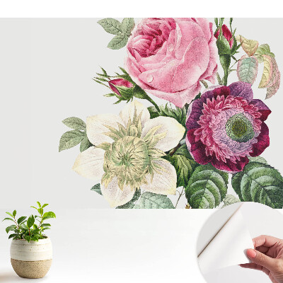 Öntapadós tapéta klasszikus virágmintával