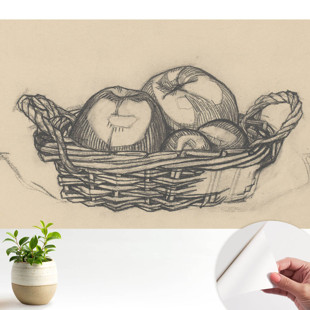 Öntapadó tapéta klasszikus gyümölcskosár mintával