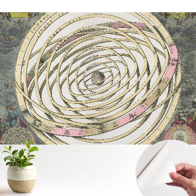 Öntapadós tapéta a történelmi égi szférák és bolygók motívumával