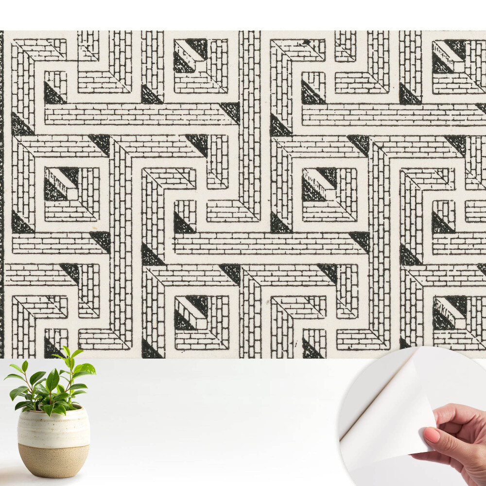 Öntapadós tapéta falra Téglák geometriai összetétele egy labirintusban