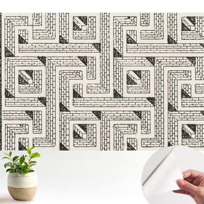 Öntapadós tapéta falra Téglák geometriai összetétele egy labirintusban