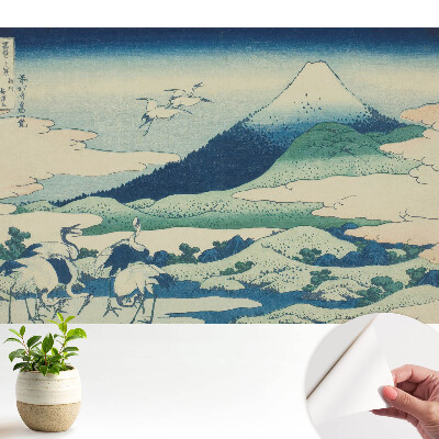 Dekor tapéta klasszikus japán hegyi táj mintával