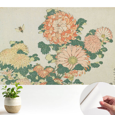 Öntapadós tapéta Krizantém virágok méh harmónia