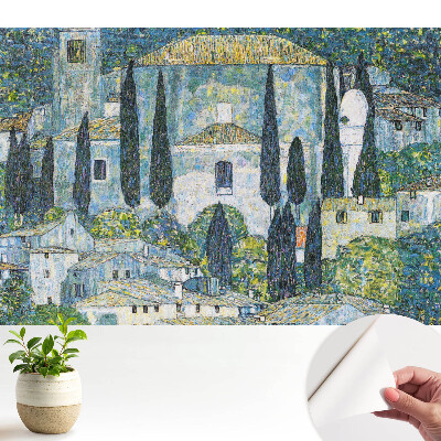 Tapéta mediterrán város zöldövezettel mintával