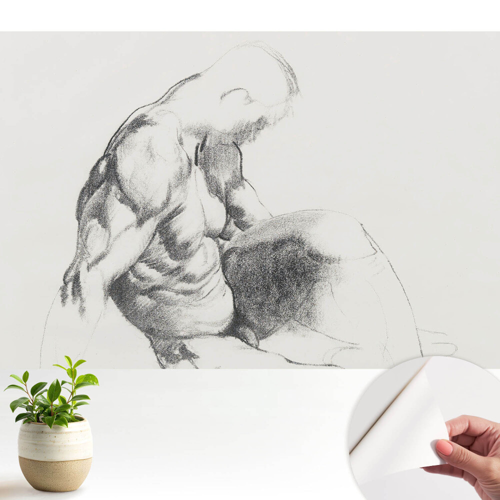 Öntapadós tapéta falra Elegáns klasszikus vázlat egy izmos férfiról