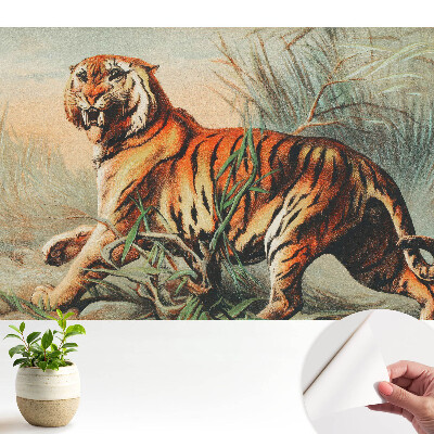 Öntapadós tapéta falra Egy fenséges tigris vad környezetben