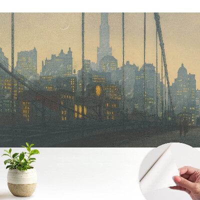 Öntapadós tapéta fényekkel teli éjszakai város motívummal