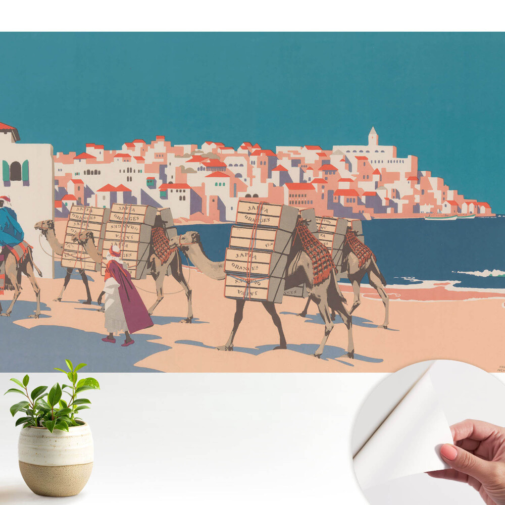 Modern tapéta Tevek tengerkaravánja illusztráció.