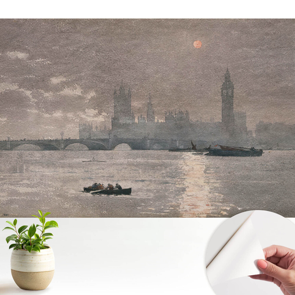 Öntapadós tapéta Városi alkonyati folyó színes tükröződései