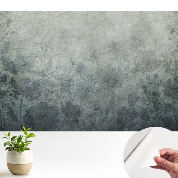 Öntapadós tapéta Virágmotívumok szürke háttéren