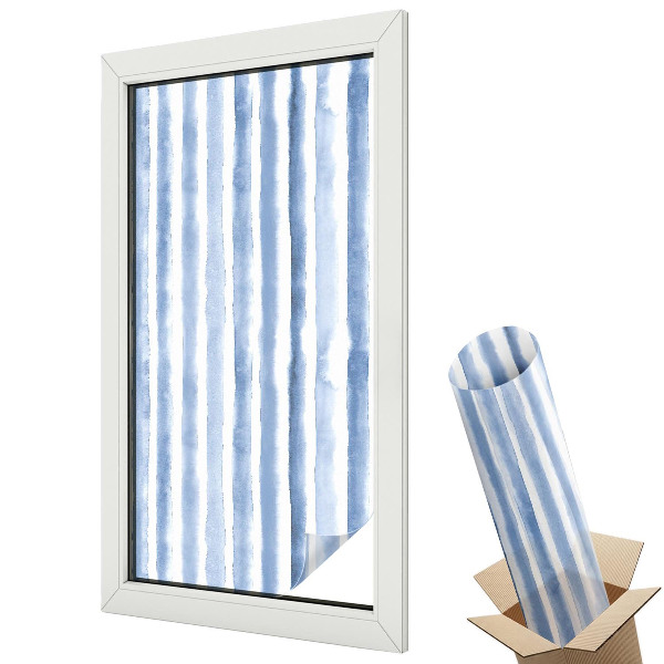 Öntapadós belátásgátló fólia ólomüveg Kék csíkok