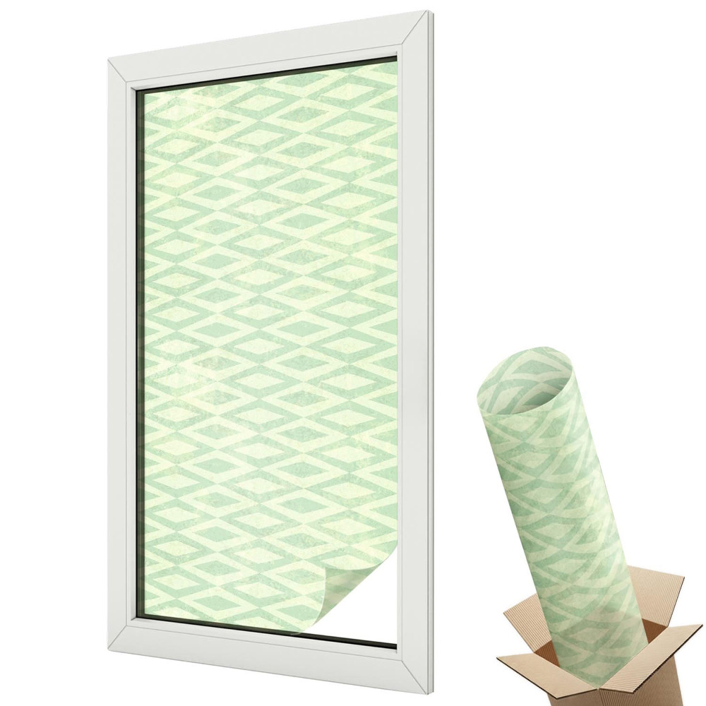 Fólia ablakra Zöld rombuszok