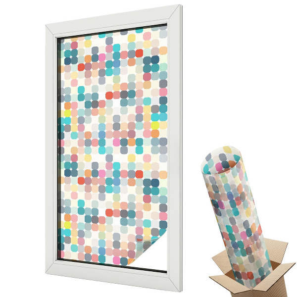 Fényvédő fólia ablakra Színes négyzetek