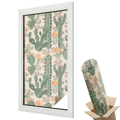 Öntapadós belátásgátló fólia ólomüveg Zöld pozsgások