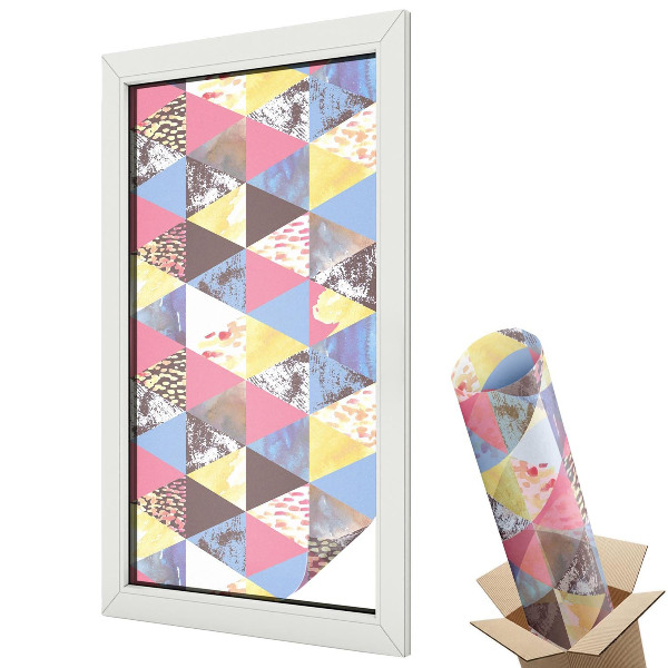 Belátásgátló ablakfólia dekoratív Színes háromszögek