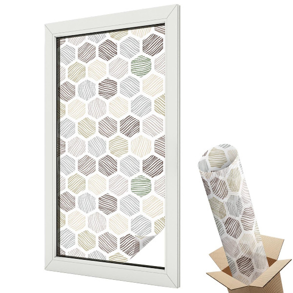 Öntapadós belátásgátló fólia ólomüveg Geometriai hullámok