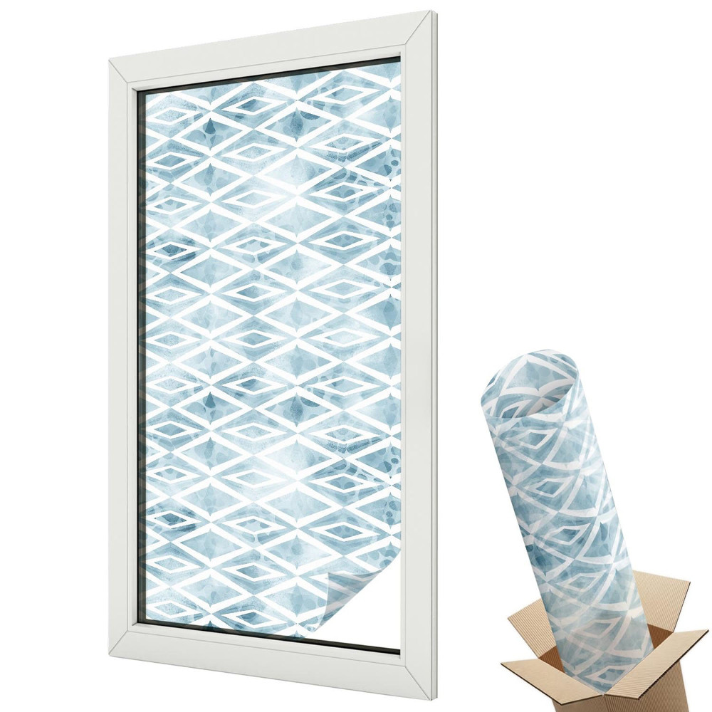 Fényvédő fólia ablakra Kék rombuszok