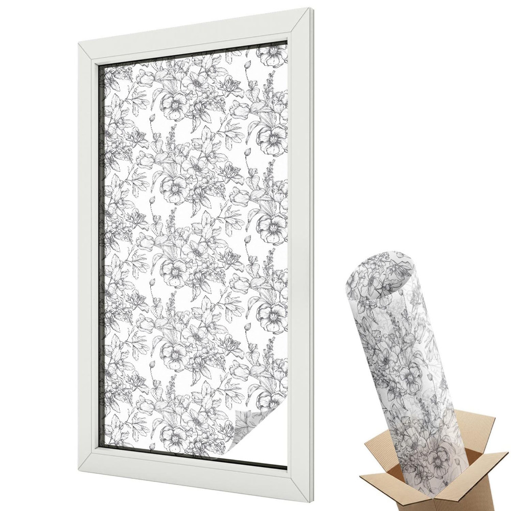 Belátásgátló ablakfólia dekoratív Virágos elegancia