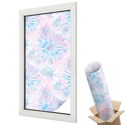 Öntapadós belátásgátló fólia ólomüveg Virágos akvarellek