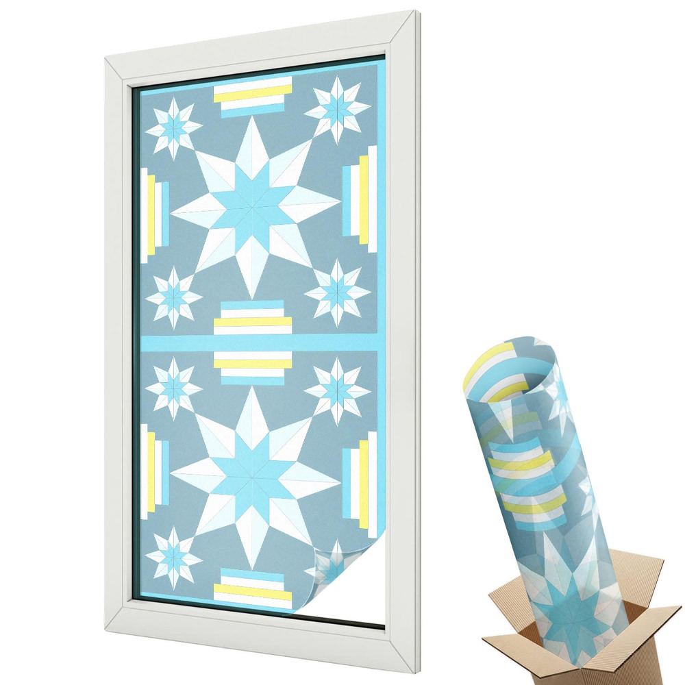 Öntapadós belátásgátló fólia ólomüveg Csillagminta