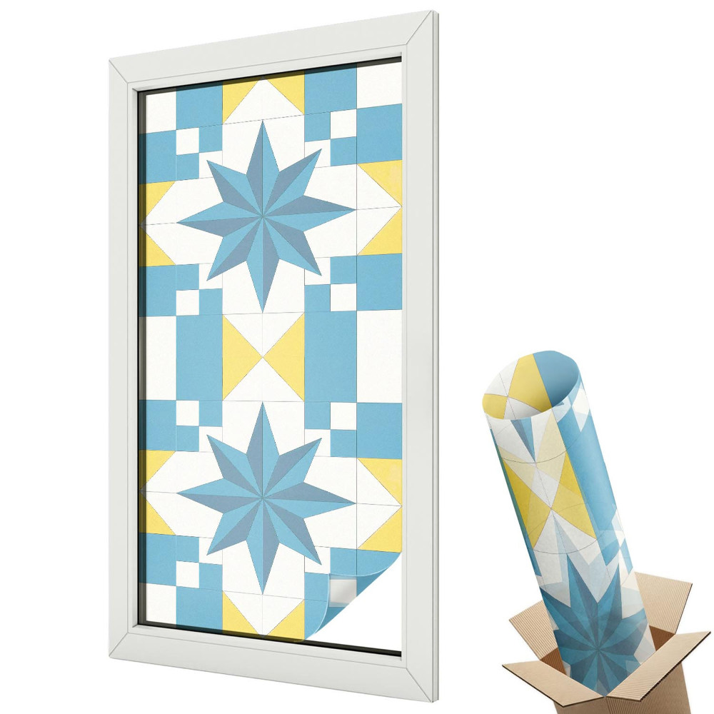 Belátásgátló ablakfólia dekoratív Kék csillagok