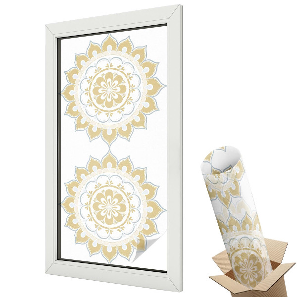 Öntapadós belátásgátló fólia ólomüveg Virágos mandala