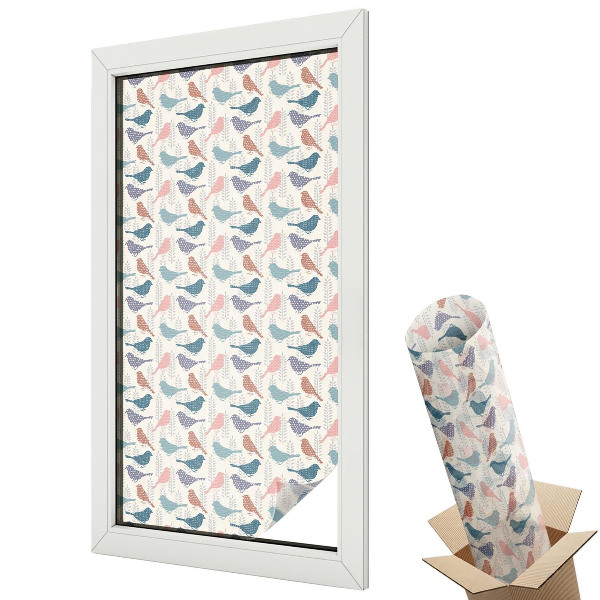 Belátásgátló ablakfólia dekoratív Pasztell madarak