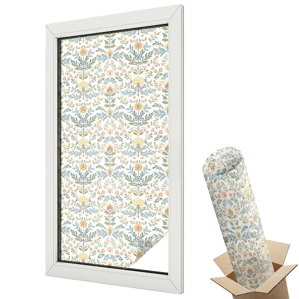 Öntapadós belátásgátló fólia ólomüveg Virágszimmetria