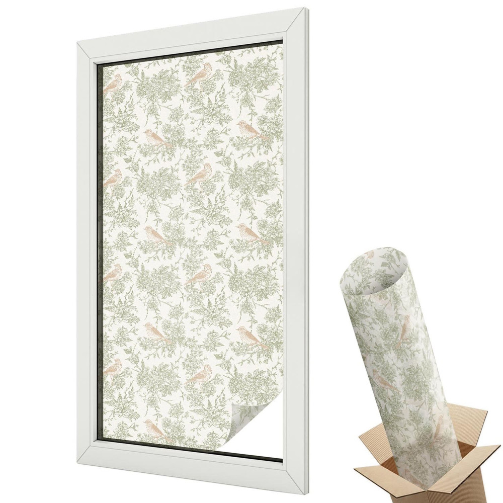 Belátásgátló ablakfólia dekoratív Madarak és növények