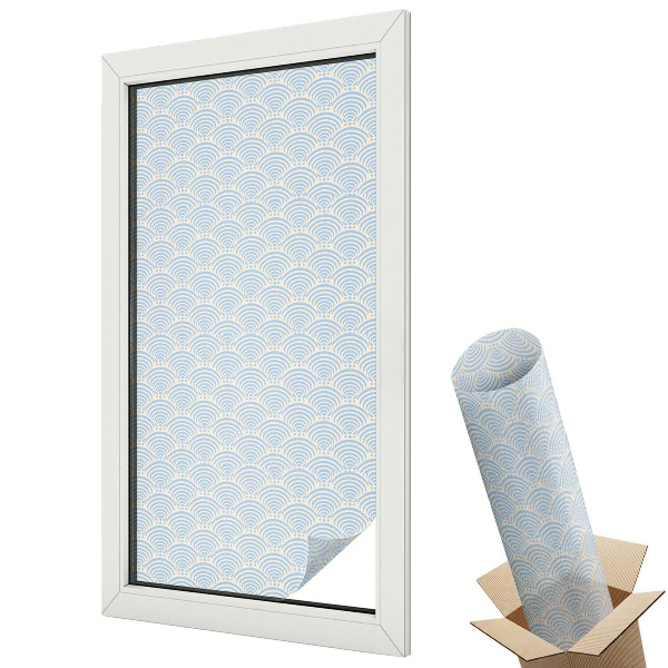 Öntapadós belátásgátló fólia ólomüveg Japán hullámok