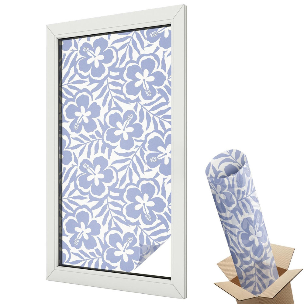 Öntapadós belátásgátló fólia ólomüveg Hibiszkusz virágok