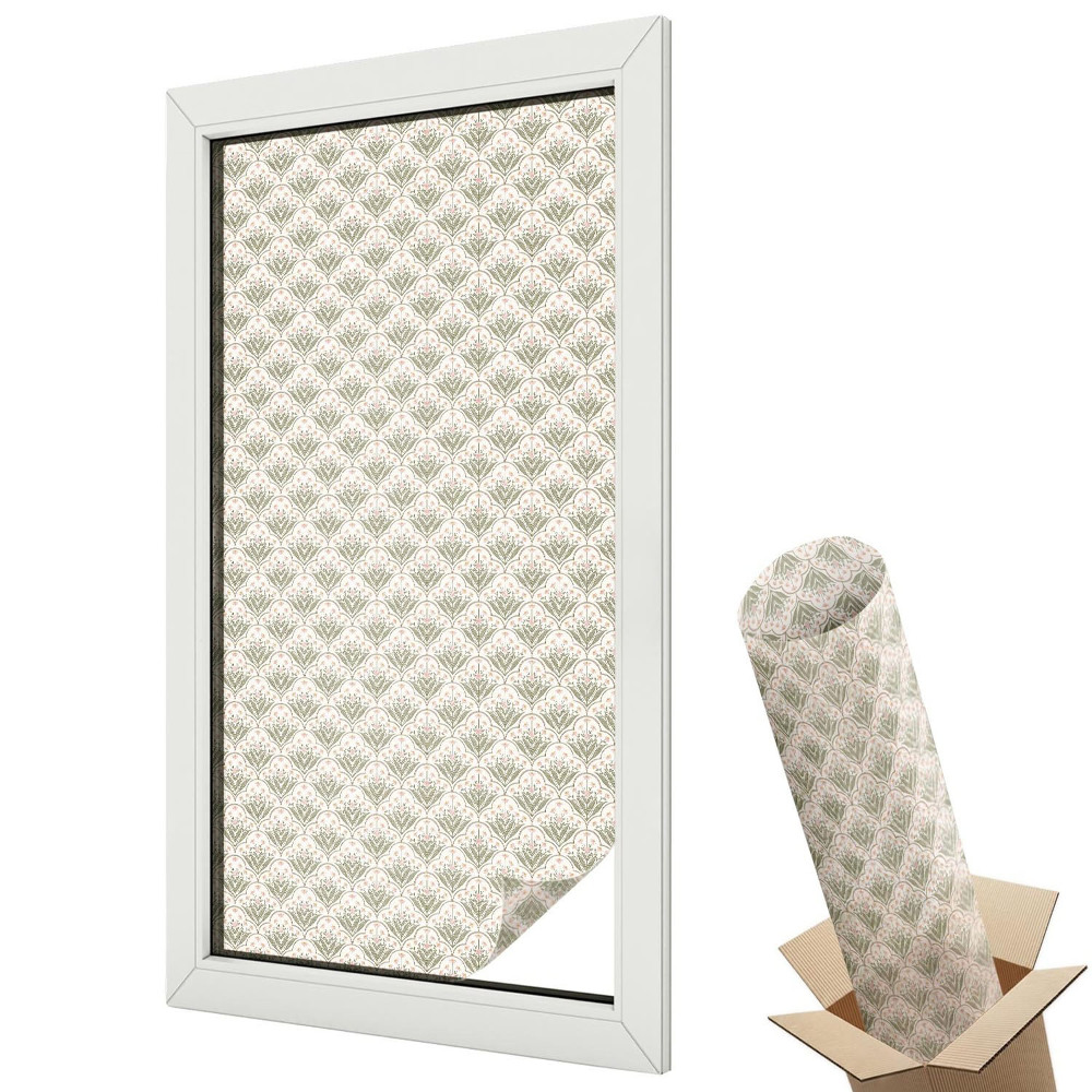 Öntapadós belátásgátló fólia ólomüveg Növényi díszek