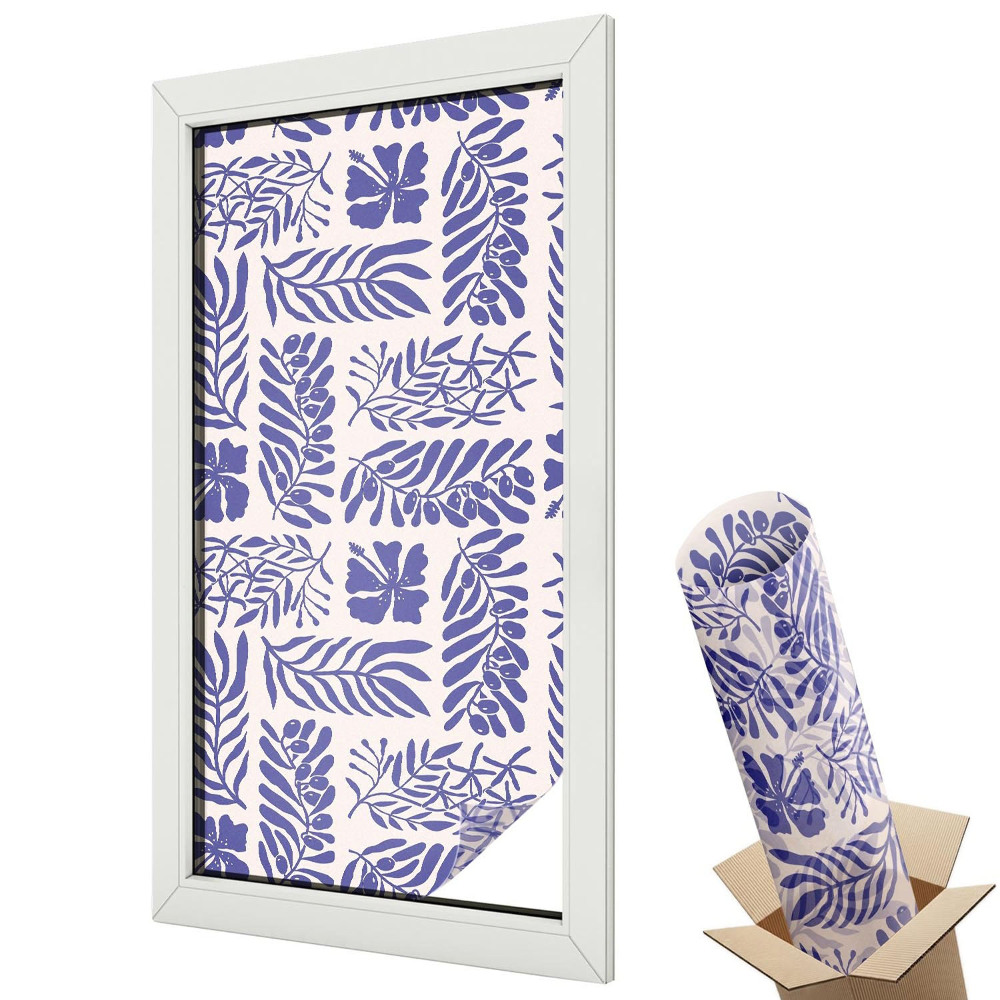 Öntapadós belátásgátló fólia ólomüveg Növényi minták