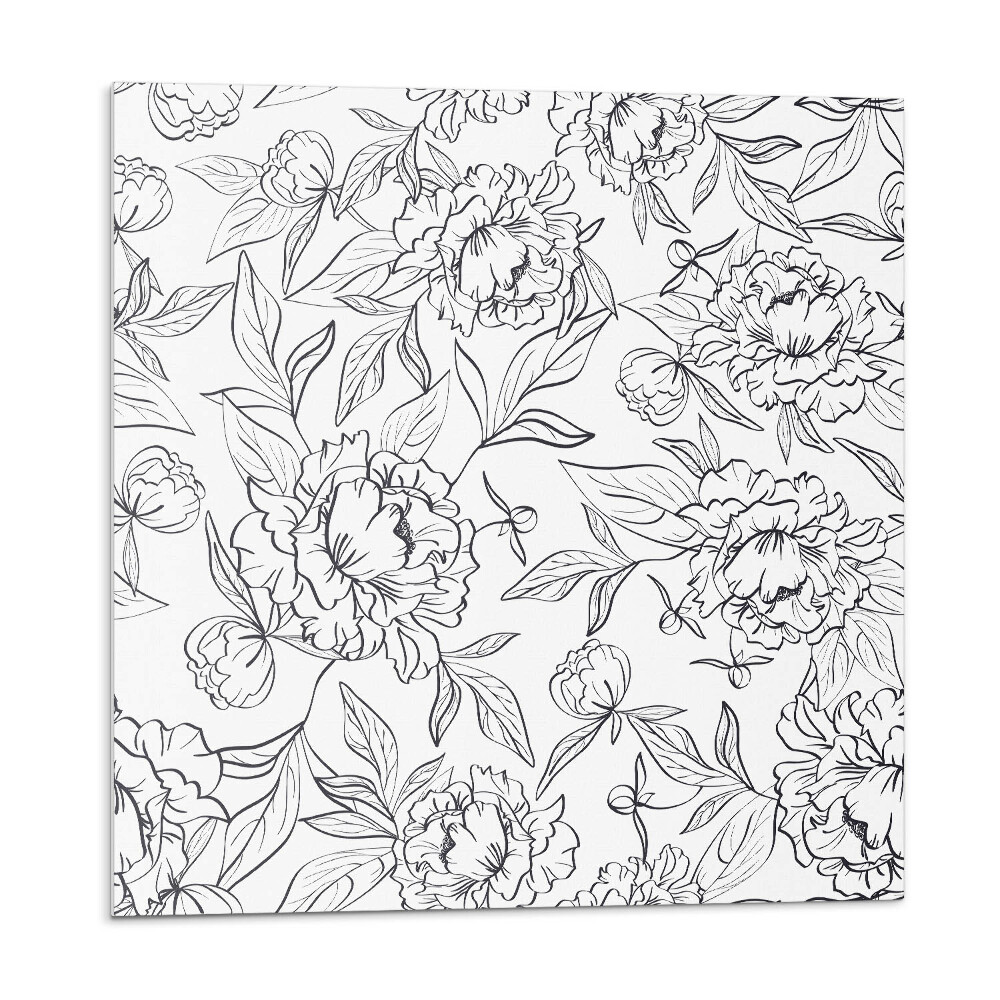 Öntapadós vinyl csempe Virágminta levelekkel