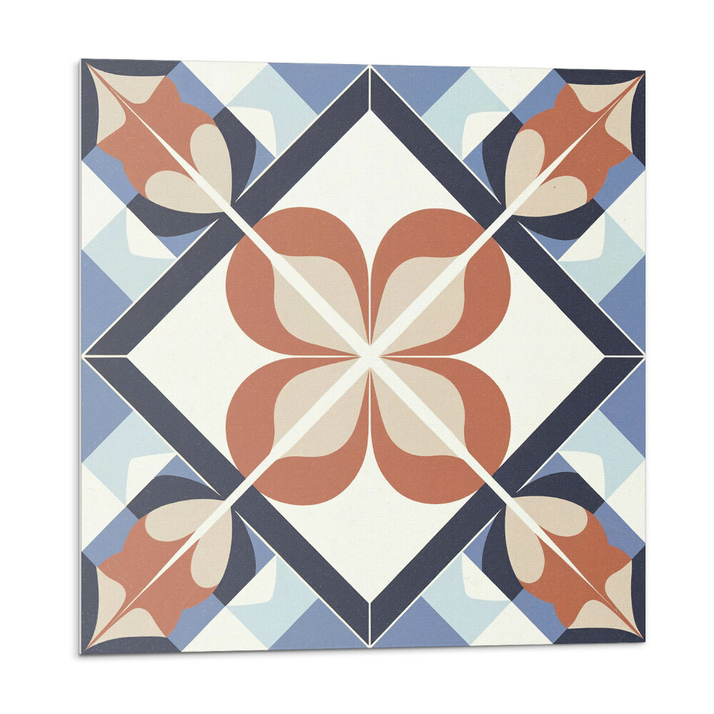 Vinyl csempe falra Szimmetrikus virágmintás