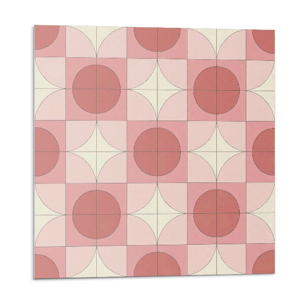 Öntapadós vinyl csempe Minta körökkel és virágokkal