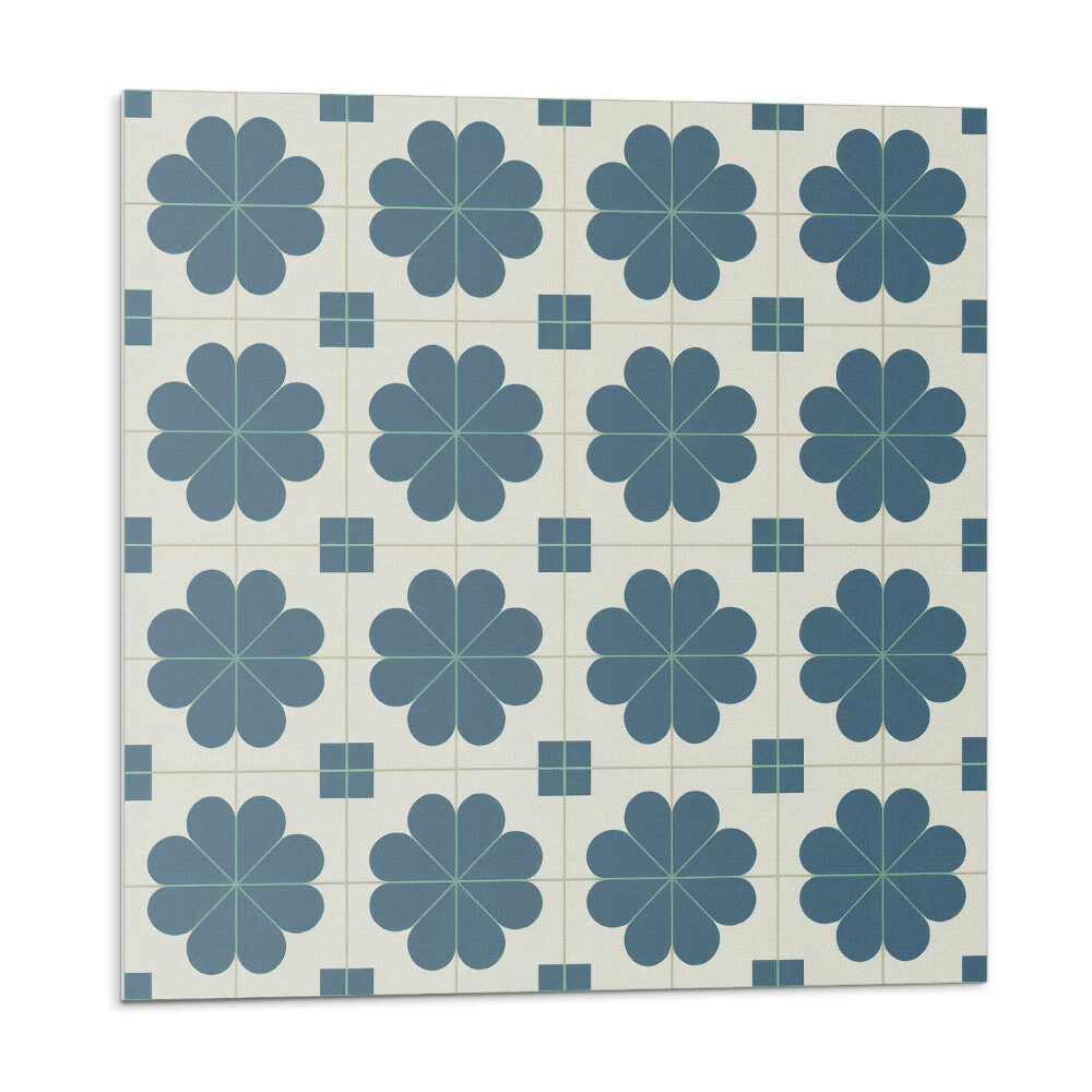 Vinyl csempe falra Virágos kockás minta