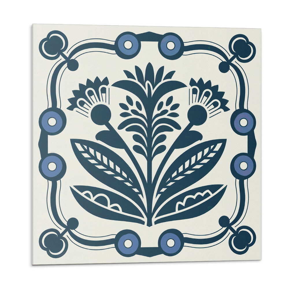 Vinyl csempe falra Virágminta levelekkel